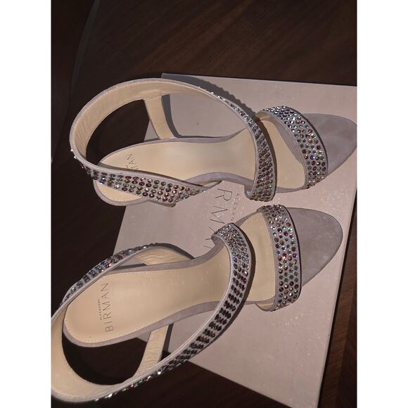 Mark Birman Crystal Embellished Heels Beige - Picture 1 of 7